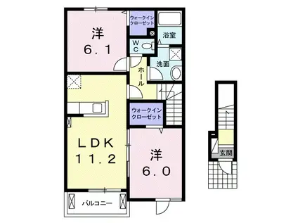 ソレーラ3(2LDK/2階)の間取り写真