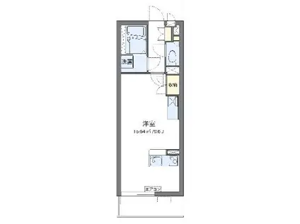 ミランダフェリーチェ(ワンルーム/1階)の間取り写真