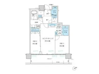 パークシティ柏の葉キャンパス ザ・ゲート(2LDK/20階)の間取り写真