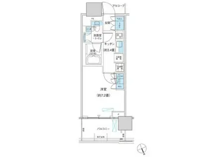 パークシティ柏の葉キャンパス ザ・ゲート(1K/7階)の間取り写真