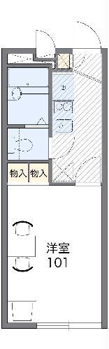 レオパレスグリーンシンフォニー(1K/1階)の間取り写真
