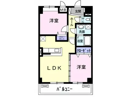 アロッジオ・グランデ(2LDK/12階)の間取り写真