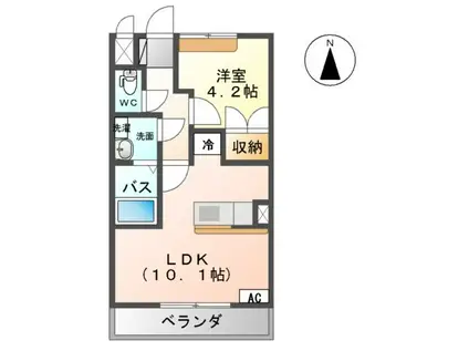 サンクチュアリ5(1LDK/1階)の間取り写真
