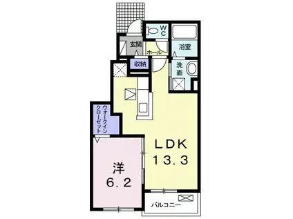 グランディールⅢ(1LDK/1階)の間取り写真