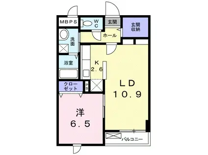 グラン アンードゥ レジデンス(1LDK/2階)の間取り写真