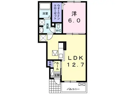 ルアナ Ⅰ(1LDK/1階)の間取り写真