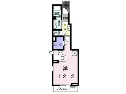 ラフレシール・M(ワンルーム/1階)の間取り写真