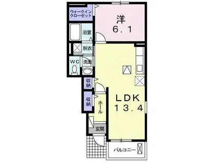 ベッラ・ヴィスタⅡ(1LDK/1階)の間取り写真