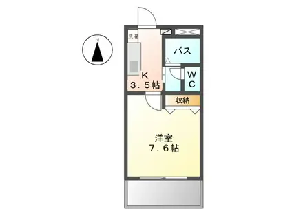 パレス花水木(1K/1階)の間取り写真