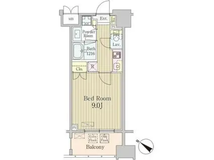 グランパレス東京八重洲アベニュー(1K/5階)の間取り写真