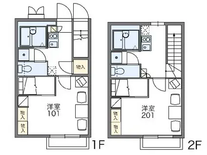 レオパレスサンハート(1K/1階)の間取り写真