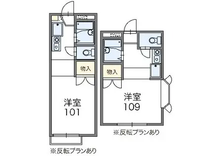 レオパレスFLORIAⅡ(1K/1階)の間取り写真