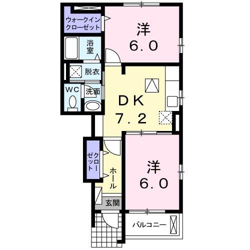 フィオーレ・2011A(2DK/1階)の間取り写真
