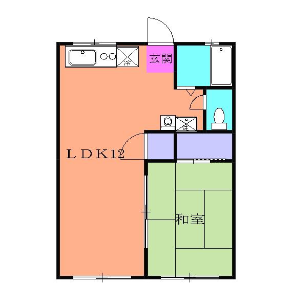 ファミーユ丘(1LDK/2階)の間取り写真