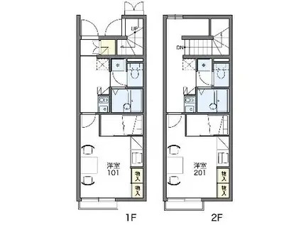 レオパレス好光Ⅱ(1K/1階)の間取り写真