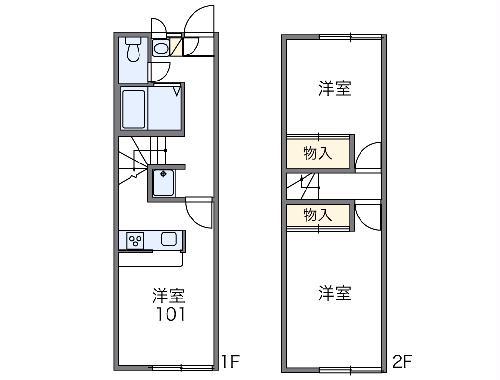 レオパレス小向(2DK/1階)の間取り写真