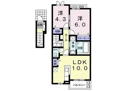 レジデンス(2LDK/2階)の間取り写真