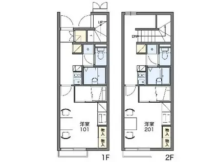 レオパレスベルタC(1K/1階)の間取り写真