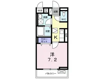 CALMPORT.T(1K/1階)の間取り写真