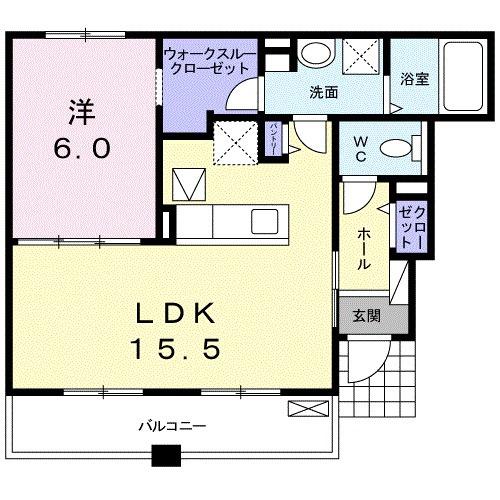 アクティバ Ⅲ(1LDK/1階)の間取り写真