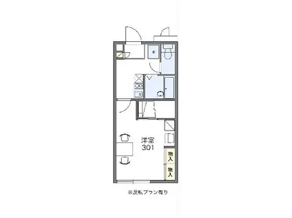 レオパレスサザンシティなは(1K/3階)の間取り写真