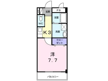 エテルノパラッツオOHYAMA(1K/4階)の間取り写真
