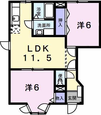 KS HOME(2LDK/1階)の間取り写真