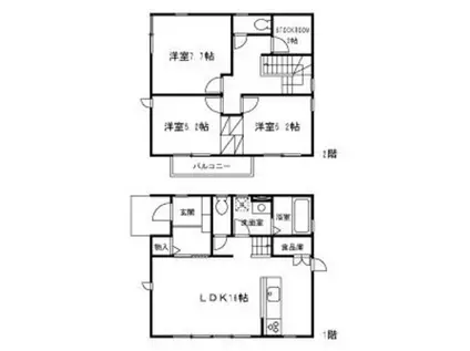 阪急電鉄箕面線 桜井駅(大阪) 徒歩4分 2階建 築16年(3SLDK)の間取り写真
