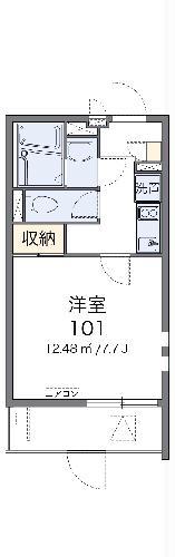 クレイノ浪華Ⅳ(1K/1階)の間取り写真