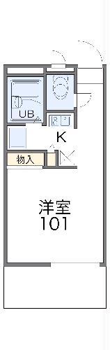 レオパレスキッショー(1K/3階)の間取り写真