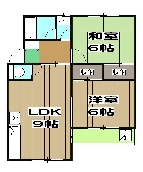 ブリヴュイクシマ(2LDK/2階)の間取り写真