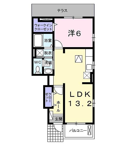 カルム ONO 弐番館(1LDK/1階)の間取り写真