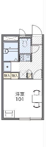 レオパレスクロスロード赤塚(1K/2階)の間取り写真