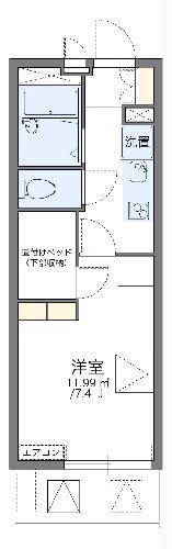 レオパレスVILLA偕楽(1K/2階)の間取り写真
