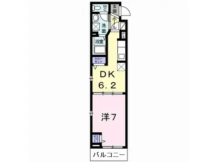 ラフレシール太秦2(1DK/2階)の間取り写真