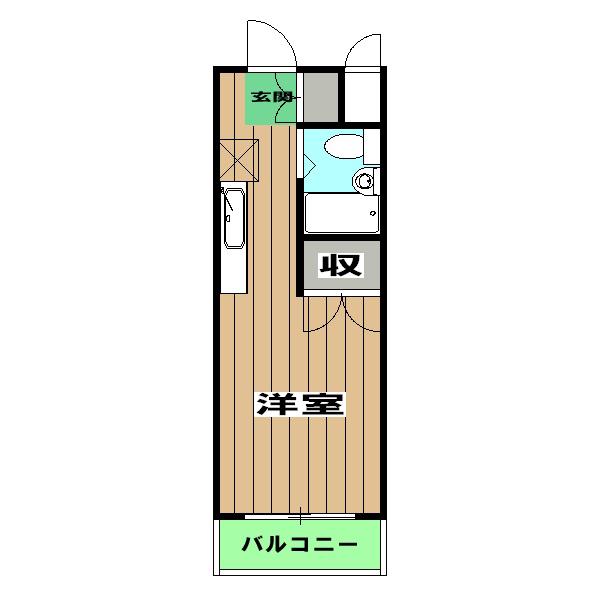コーポ天神(1K/3階)の間取り写真