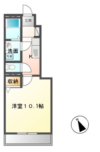 DUE SOLANA(1K/1階)の間取り写真