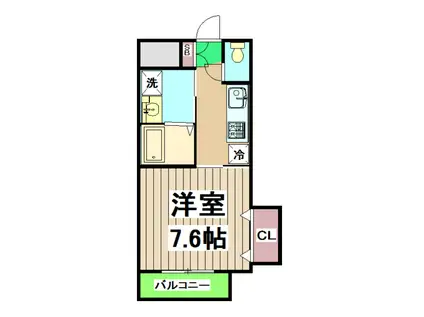 グランレブリー桂川(1K/2階)の間取り写真