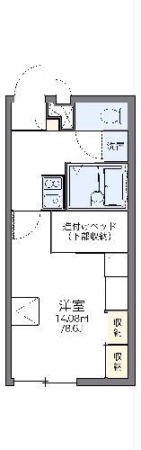レオパレスミレニアム(1K/2階)の間取り写真