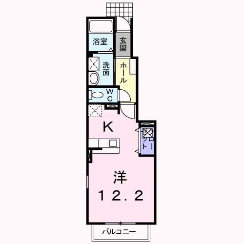ローレルパークA(ワンルーム/1階)の間取り写真