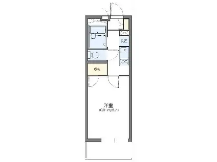 レオパレス京都十条(1K/1階)の間取り写真