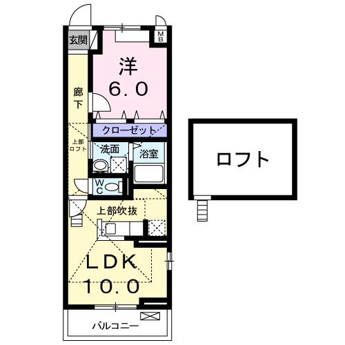 アンダンテⅠ(1LDK/3階)の間取り写真