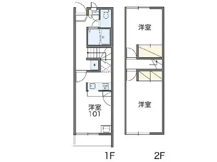 レオパレスピューピル(2DK/1階)の間取り写真