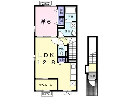 CASAT&M A(1LDK/2階)の間取り写真