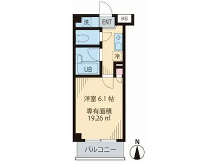 モンターリーブル美幸2(1K/2階)の間取り写真