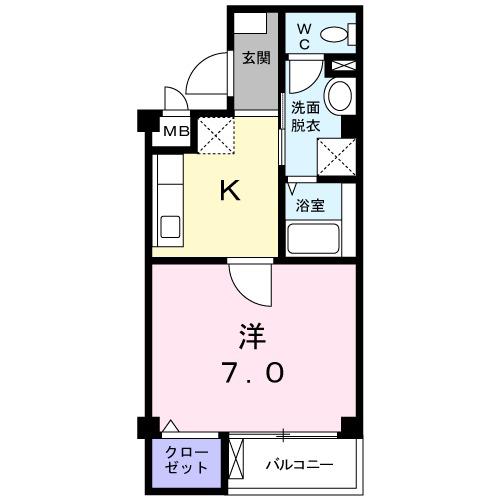 NEXTSTAGE烏丸御池(1K/4階)の間取り写真
