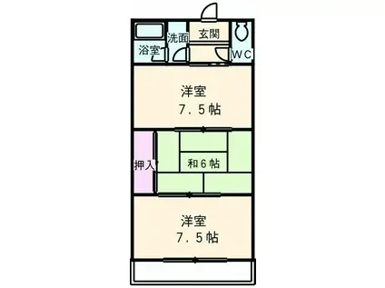 田中ハイツ(2DK/2階)の間取り写真