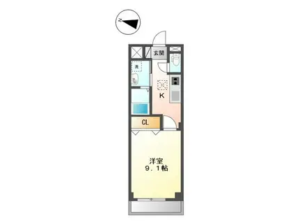 グレース(1K/1階)の間取り写真