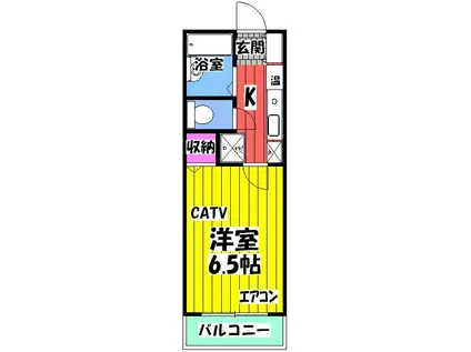 山下ハイツ(1K/2階)の間取り写真