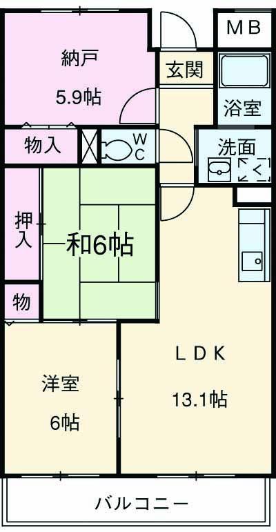 ハイアットプレイス(3LDK/4階)の間取り写真